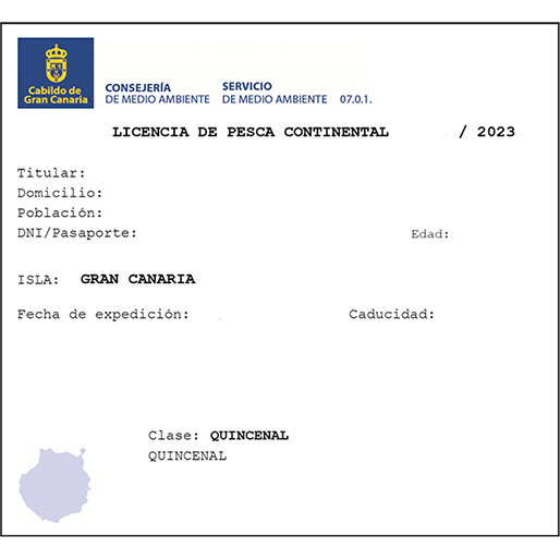Gran Canaria fishing licence for Lake Chira